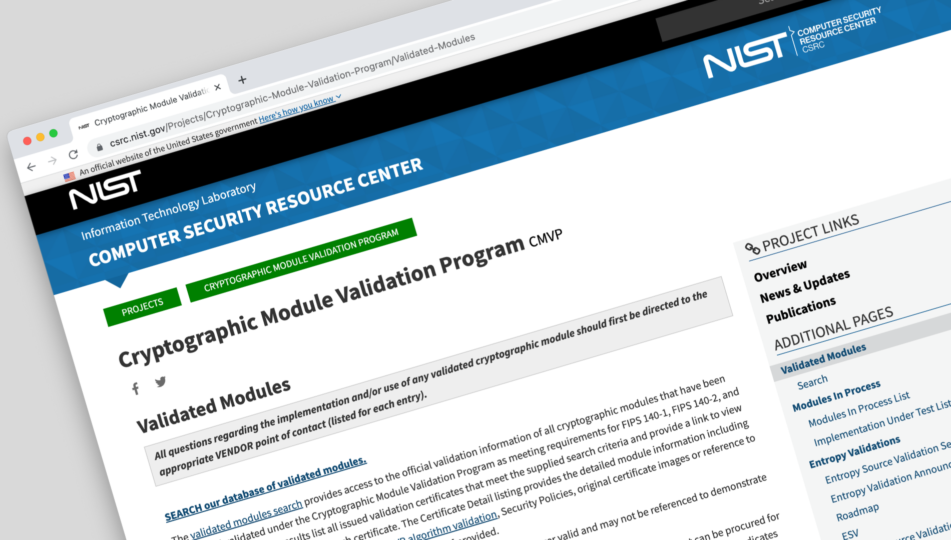 NIST CMVP Page